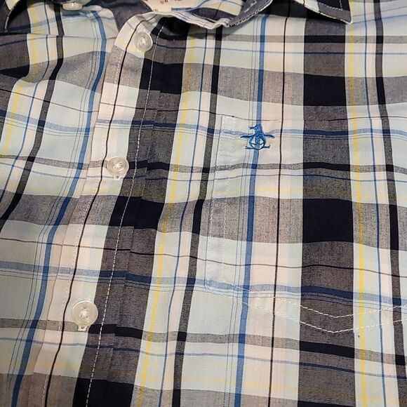 Original Penguin heritage slim fit plaid button up short sleeve shirt - Picture 3 of 6